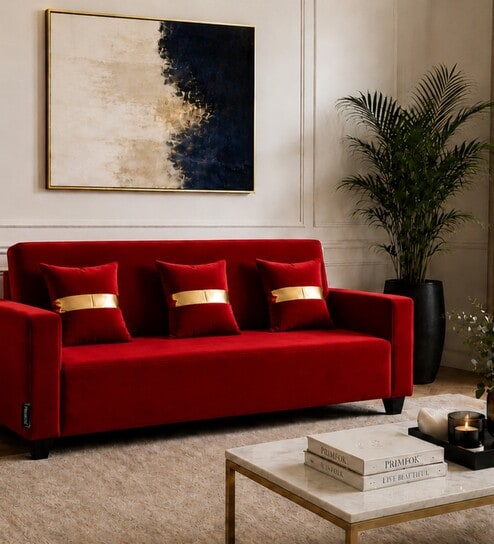 Eco Prima 3 Seater Sofa In Maroon Color