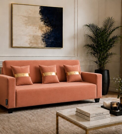 Eco Prima 3 Seater Sofa In Rose Gold Color