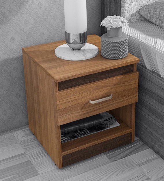 Eco Bedside Table in Exotic Teak Finish