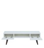 Eclectic TV Unit in White colour with Pine Wood Legs