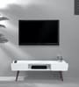 Eclectic TV Unit in White colour with Pine Wood Legs