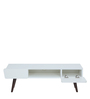 Eclectic TV Unit in White colour with Pine Wood Legs