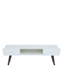 Eclectic TV Unit in White colour with Pine Wood Legs
