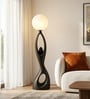 Eclipse Aura Sculptural Black LED Floor Lamp