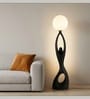 Eclipse Aura Sculptural Black LED Floor Lamp