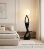 Eclipse Aura Sculptural Black LED Floor Lamp