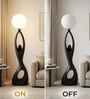 Eclipse Aura Sculptural Black LED Floor Lamp
