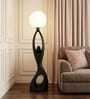 Eclipse Aura Sculptural Black LED Floor Lamp