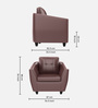Ecliptic Leatherette 1 Seater Sofa In Burgundy Colour