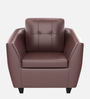 Ecliptic Leatherette 1 Seater Sofa In Burgundy Colour
