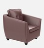 Ecliptic Leatherette 1 Seater Sofa In Burgundy Colour