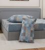 Green Checkerboard 180 TC Cotton King Sized Bedsheet With 2 Pillow Covers