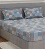 Green Checkerboard 180 TC Cotton King Sized Bedsheet With 2 Pillow Covers