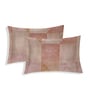 Peach Geometric 180 TC Cotton King Sized Bedsheet With 2 Pillow Covers