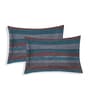Blue Horizontal 180 TC Cotton King Sized Bedsheet With 2 Pillow Covers
