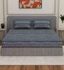 Blue Horizontal 180 TC Cotton King Sized Bedsheet With 2 Pillow Covers