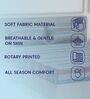 Blue Horizontal 180 TC Cotton King Sized Bedsheet With 2 Pillow Covers