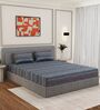 Blue Horizontal 180 TC Cotton King Sized Bedsheet With 2 Pillow Covers