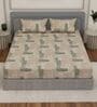 Green PaTChwork 180 TC Cotton King Sized Bedsheet With 2 Pillow Covers