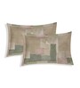 Green PaTChwork 180 TC Cotton King Sized Bedsheet With 2 Pillow Covers