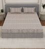 Beige Vertical 180 TC Cotton King Sized Bedsheet With 2 Pillow Covers