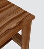 ECO Corner rounded Top, One Middle Tier Shelve in Asian Walnut Finish
