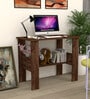 ECO Corner rounded Top, One Middle Tier Shelve in Cochwood Brown Finish