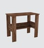ECO Corner rounded Top, One Middle Tier Shelve in Cochwood Brown Finish