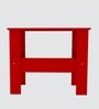 ECO Corner rounded Top, One Middle Tier Shelve in Scarlet Red Finish