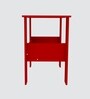 ECO Corner rounded Top, One Middle Tier Shelve in Scarlet Red Finish