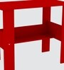 ECO Corner rounded Top, One Middle Tier Shelve in Scarlet Red Finish