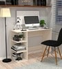 ECO Corner rounded Top with 3 Tier Side Storage in Highland Pine Finish