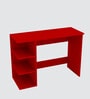 ECO Corner rounded Top with 3 Tier Side Storage in Scarlet Red Finish