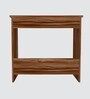 ECO Corner rounded Top with One Tier Open Shelve in Asian Walnut anti finger impression Finish