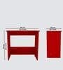 ECO Corner rounded Top with One Tier Open Shelve in Scarlet Red anti finger impression Finish