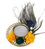 Beautiful Peacock Feather with Flowers Handcrafted Decorative Tea Light Candle Holder