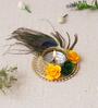 Beautiful Peacock Feather with Flowers Handcrafted Decorative Tea Light Candle Holder