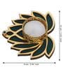 Golden and Green Beautiful Lotus (Set of 2) Tea Light Holders