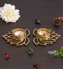 Golden and Green Beautiful Lotus (Set of 2) Tea Light Holders