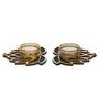 Golden and Green Beautiful Lotus (Set of 2) Tea Light Holders