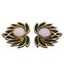 Golden and Green Beautiful Lotus (Set of 2) Tea Light Holders