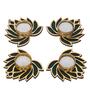 Golden and Green Beautiful Lotus (Set of 4) Tea Light Holders