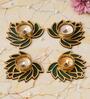 Golden and Green Beautiful Lotus (Set of 4) Tea Light Holders