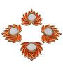Golden and Orange Beautiful Lotus (Set of 4) Tea Light Holders
