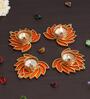 Golden and Orange Beautiful Lotus (Set of 4) Tea Light Holders