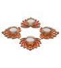 Golden and Orange Beautiful Lotus (Set of 4) Tea Light Holders