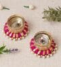 Golden and Pink Beaded (Set of 2) Decorative Tea Light Holders