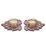 Golden and Purple Beautiful Lotus (Set of 2) Tea Light Holders