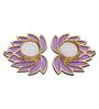Golden and Purple Beautiful Lotus (Set of 2) Tea Light Holders