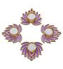 Golden and Purple Beautiful Lotus (Set of 4) Tea Light Holders